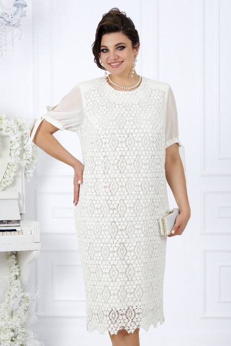 Вечернее платье Нинель Шик 7451 молочный размер 52-60 #3