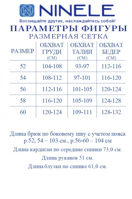 Костюм/комплект NINELE (Нинель Шик ) 6004 тройка синий размер 52-60 #10