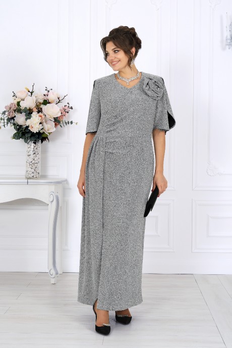 Вечернее платье NINELE 7509 серебро размер 46-58 #3