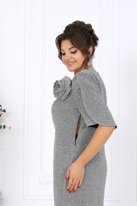 Вечернее платье NINELE 7509 серебро размер 46-58 #8