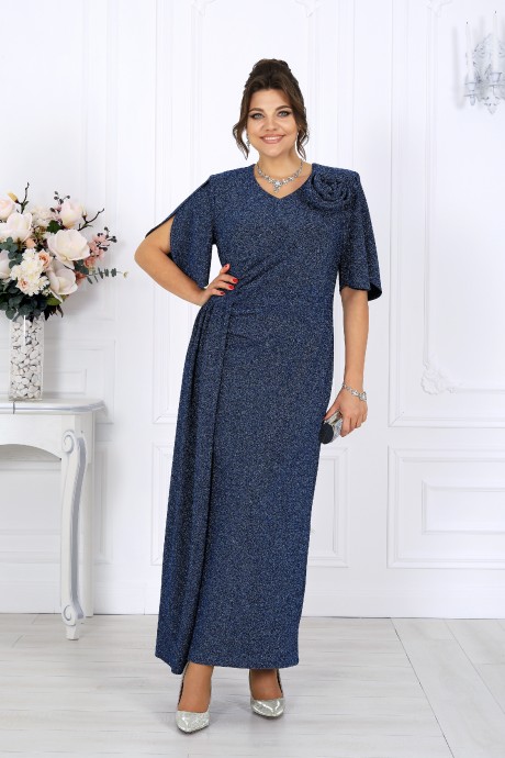 Вечернее платье NINELE 7509 синий размер 46-58 #4