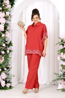 Брючный костюм NINELE 7525 двойка красный