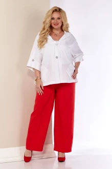 Брючный костюм Shetti 4057 двойка белый+красный