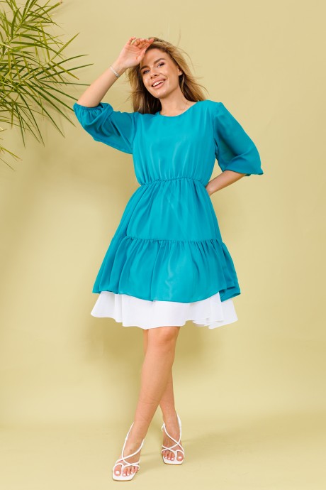 Платье NikVa н366 -1 бирюза размер 42-52 #1
