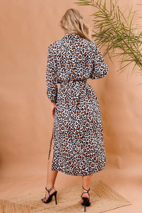 Платье NikVa н368 -1 рыжий леопард размер 42-56 #5