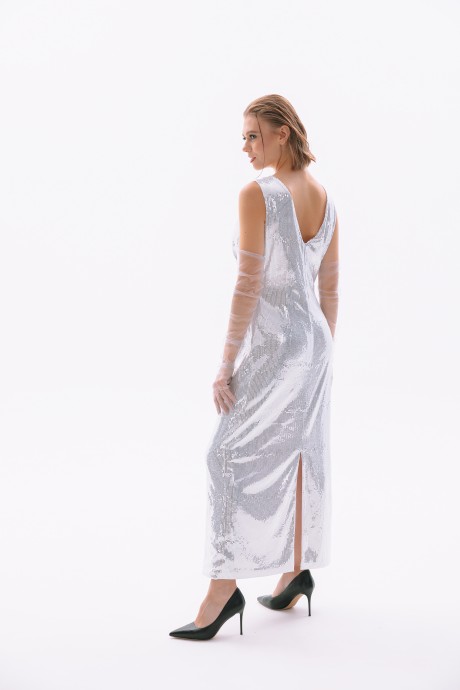 Вечернее платье NikVa н410-2 серебро размер 42-56 #5