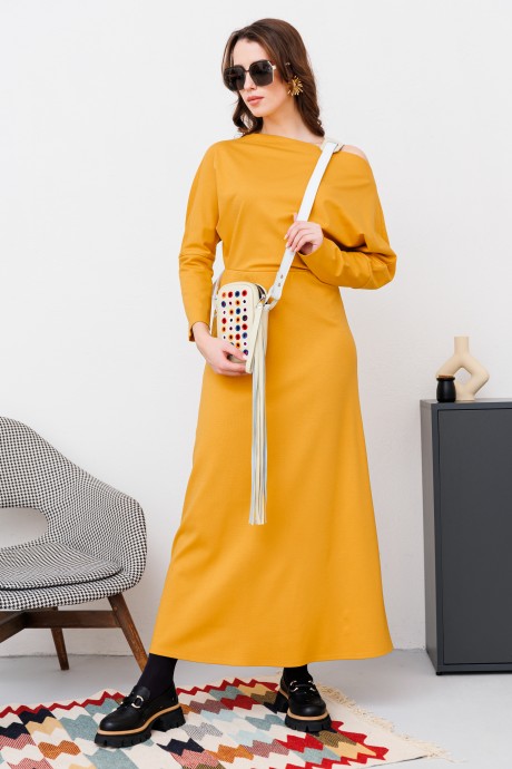 Платье NikVa н445-1 желтый размер 42-58 #1