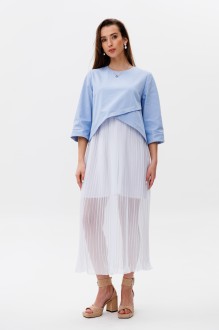 Платье NikVa н489-1 белый,голубой #1