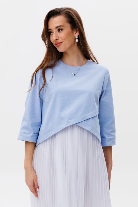 Платье NikVa н489-1 белый,голубой размер 42-58 #4