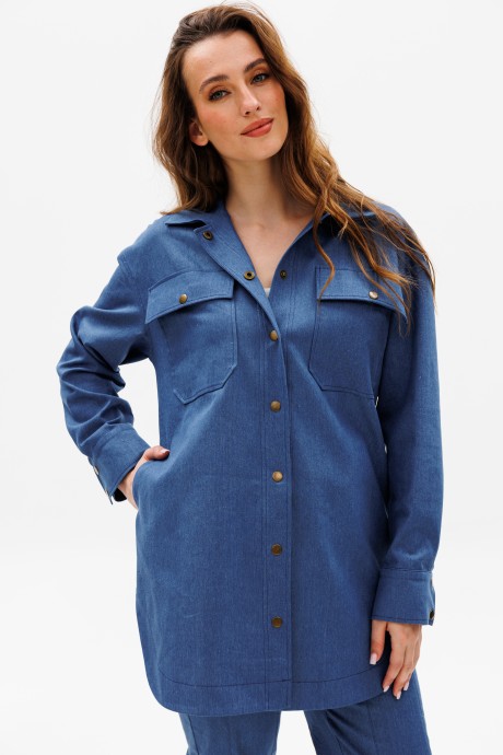 Рубашка NikVa н518-2 синий размер 42-58 #1