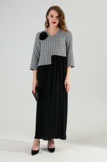 Платье NikVa н377 -4 черно-белый