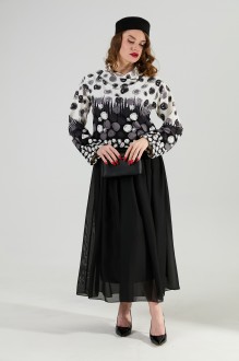 Платье NikVa н924 -11 черно-белый