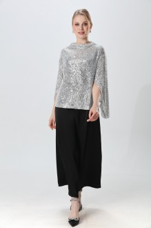 Костюм NikVa н1013 -2 двойка серебро, черный