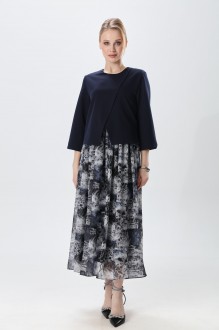 Платье NikVa н1007 -2 индиго, абстракция