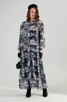 Платье NikVa н1028 -1 серая абстракция