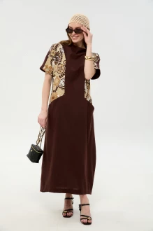 Платье NikVa н1052 -2 шоколад и шоколадный мультиколор