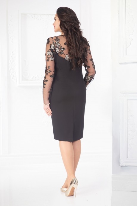 Вечернее платье LILIANA 605К -11 черный+золото размер 50-60 #4