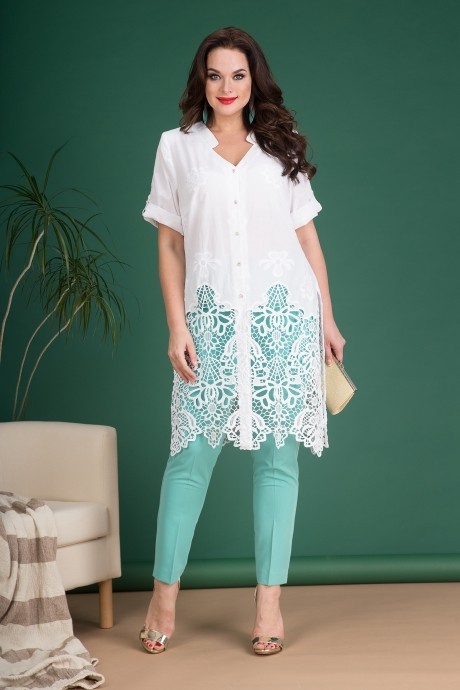 Блузка, туника, рубашка LILIANA 705 белый размер 52-56 #1