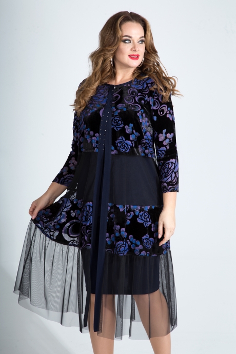 Вечернее платье LILIANA 761N синий+черный размер 52-56 #2