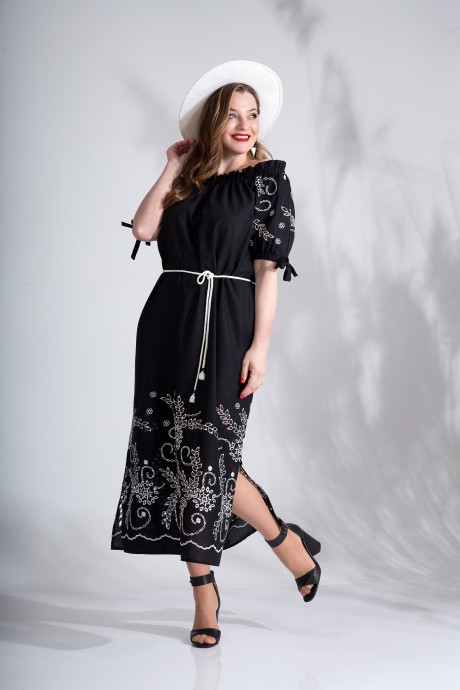Платье LILIANA 839 черно-белый размер 50-56 #2