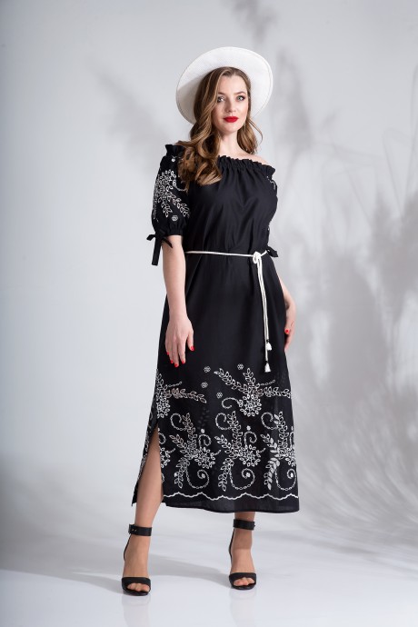 Платье LILIANA 839 черно-белый размер 50-56 #3