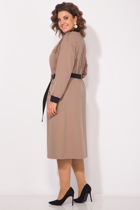 Платье LILIANA 1231 коричневый+черный размер 50-56 #4