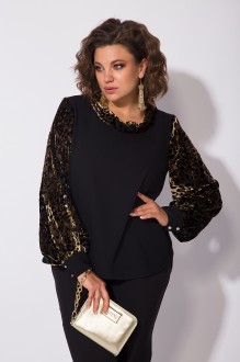 Блузка LILIANA М 1265 черный,золото #1