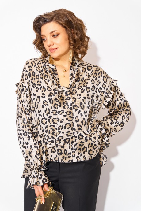 Блузка LILIANA М 1489 леопард размер 50-56 #1