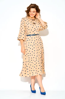 Платье LILIANA М1511 Л бежевое в горох