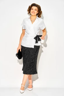 Юбочный костюм LILIANA М1534 двойка черно-белый