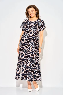 Платье LILIANA М1530 бежево-черное