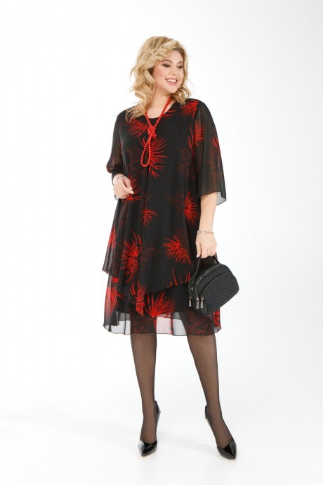 Вечернее платье Pretty 242 черный + красный размер 50-72 #1