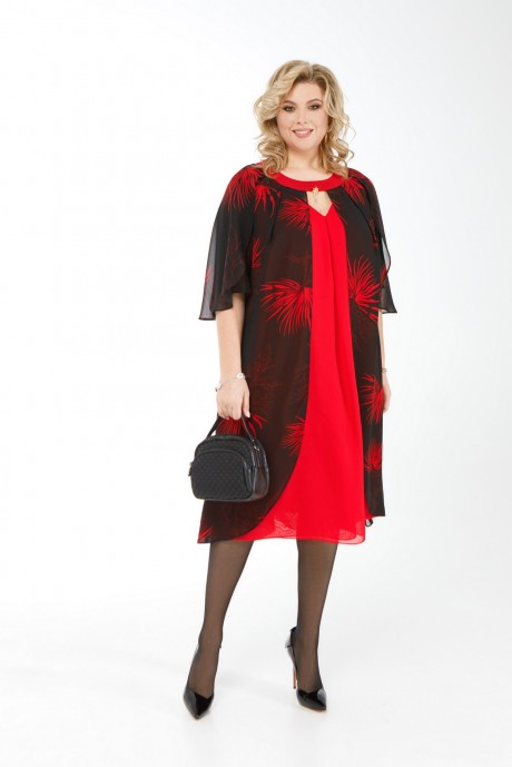 Вечернее платье Pretty 1060 черный + красный размер 56-72 #1
