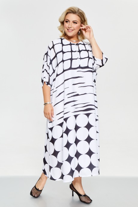 Платье Pretty 2235 белый+черный размер 56-72 #1