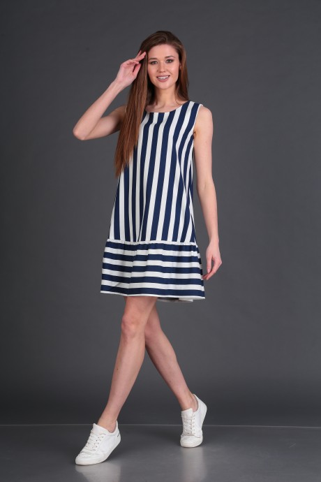 Платье DoMira 01-375 темно-синяя полоска размер 42-48 #3