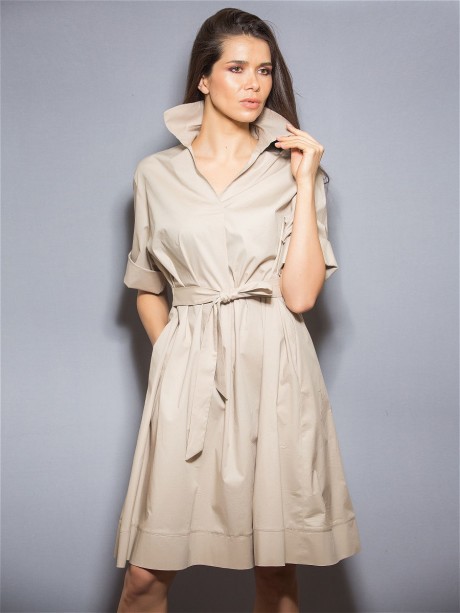 Платье DoMira 01-520 серо-бежевый размер 42-48 #1