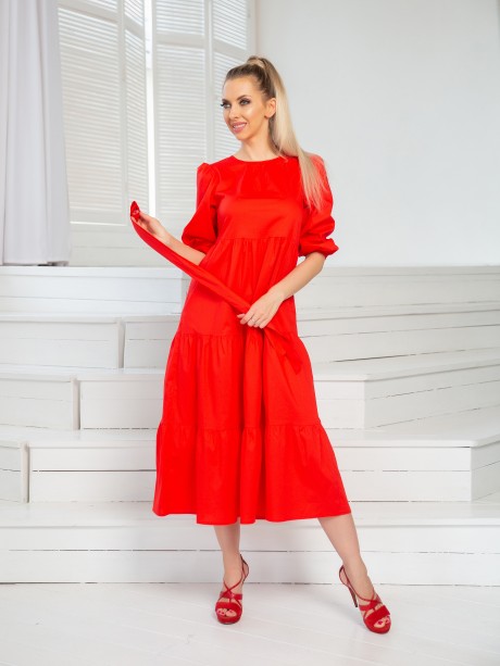 Платье DoMira 01-558 красный размер 42-50 #6