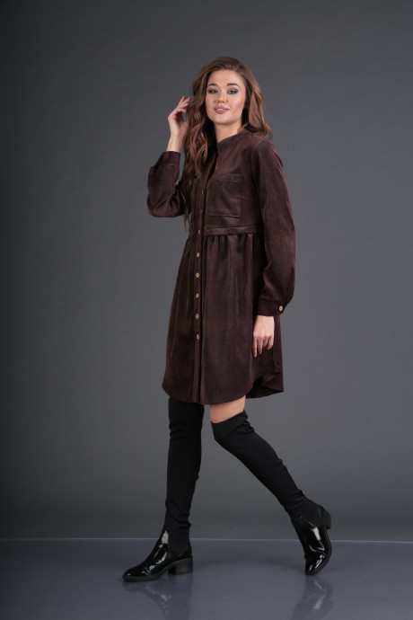 Платье DoMira 01-518 коричневый размер 42-48 #3