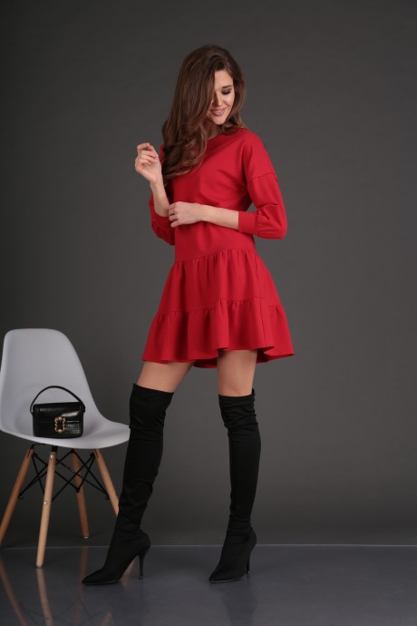 Платье DoMira 01-570 красный размер 42-48 #2