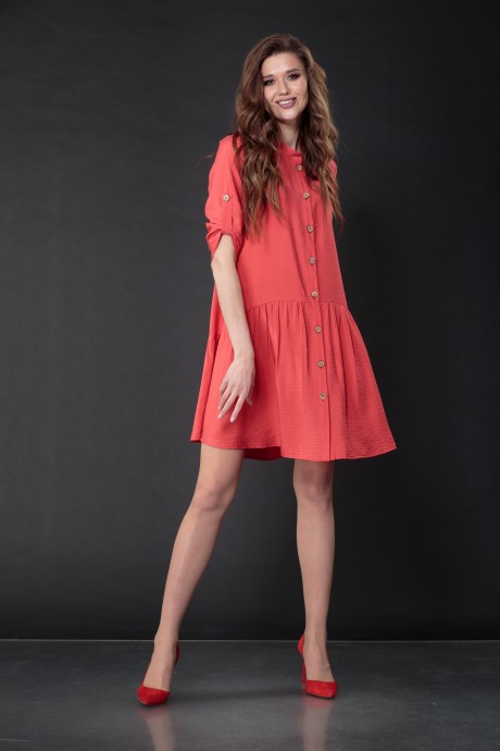 Платье DoMira 01-593 коралловый размер 42-48 #3