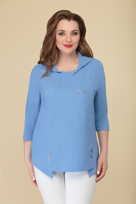 Блузка Дали 2206 голубой размер 46-54 #1