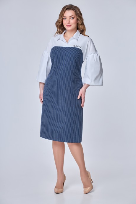Платье Дали 5564 синее с белым размер 48-56 #1