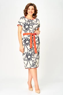 Платье Дали 5696 бежево-черное