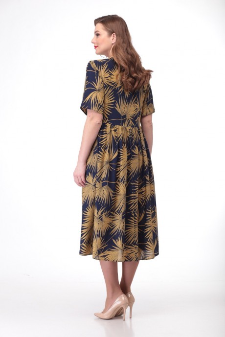 Платье Кокетка и К 724-1 синий+желтый размер 52-56 #3