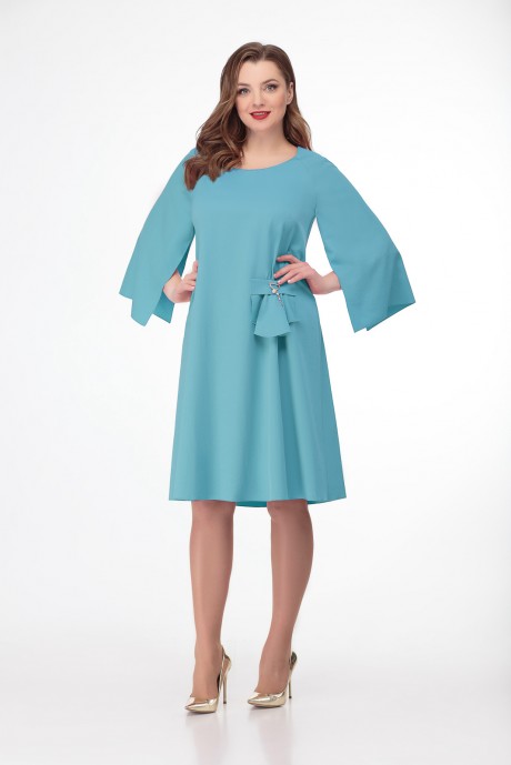 Вечернее платье Кокетка и К 721 -1 бирюзовые тона размер 50-54 #1