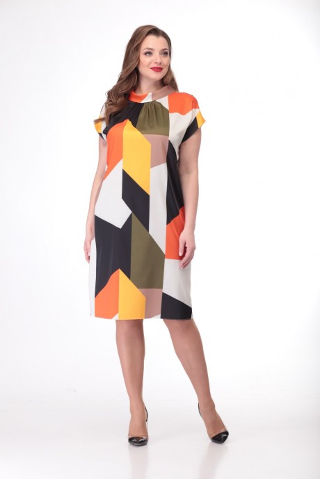 Платье Кокетка и К 727 разноцветная геометрия размер 50-54 #3