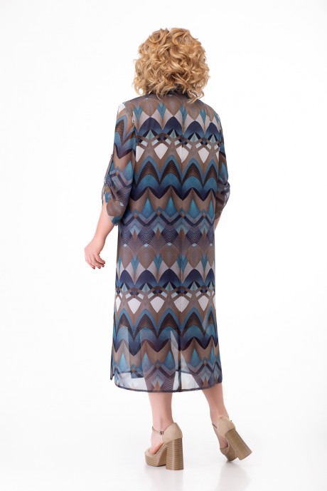 Платье Кокетка и К 745 морская волна с кофейным размер 60-64 #4