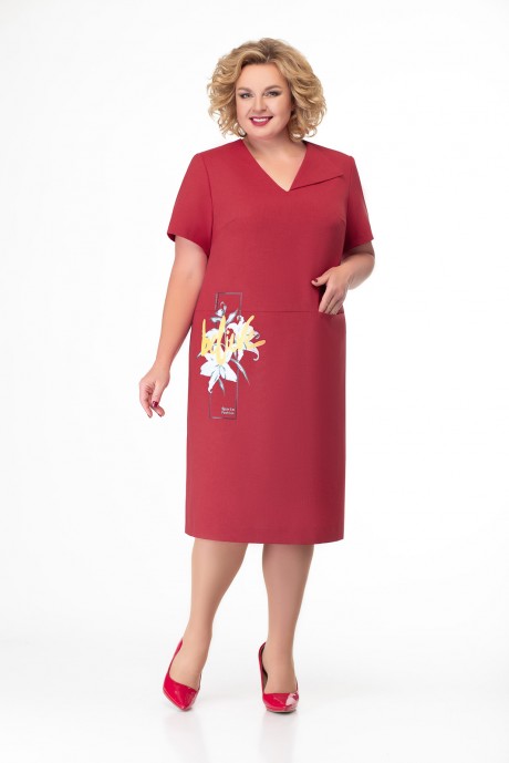 Платье Кокетка и К 748 красный размер 54-58 #2