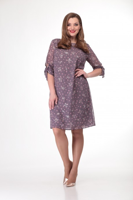 Вечернее платье Кокетка и К 754 бледно-розовый горох размер 50-54 #1