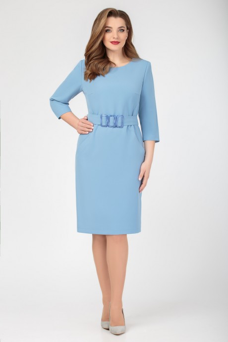 Платье Кокетка и К 758 голубой размер 48-52 #1